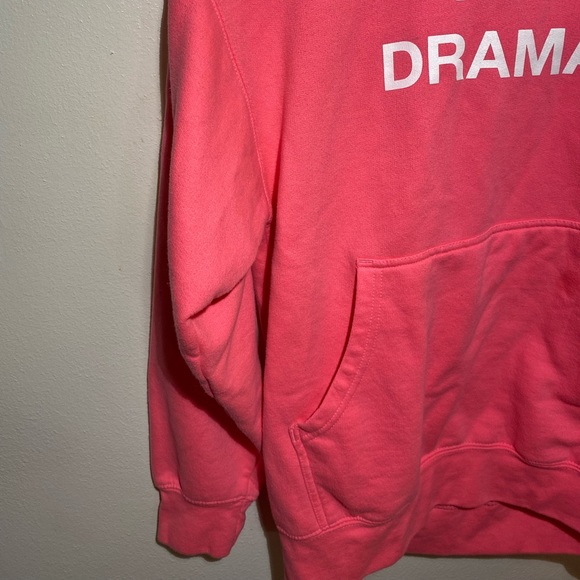 ASSC Light Bright Neon Pink No Drama Hoodie With Brand Logo Size Small - Picture 5 of 6